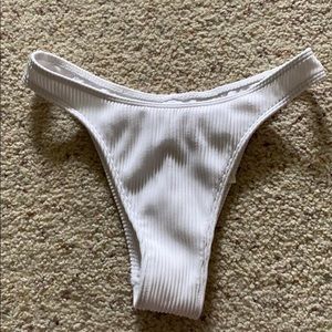 High rise white bikini bottoms